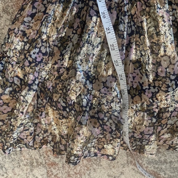 ASOS DESIGN mini smock dress tie waist ditsy Floral print chiffon Petite Size 8 - Picture 14 of 15